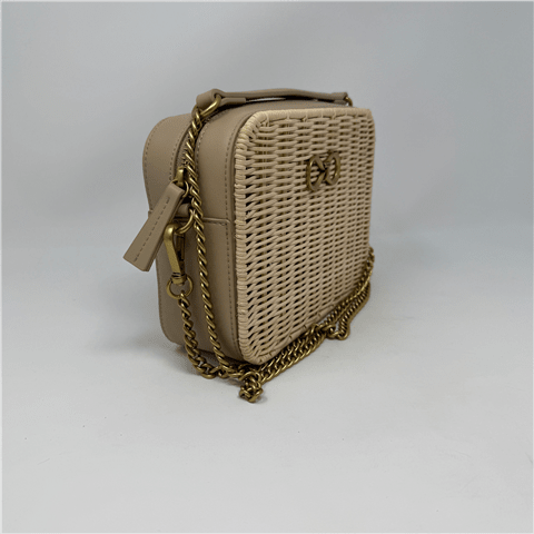 TWINSET bolso camera en rafia color natural - 2
