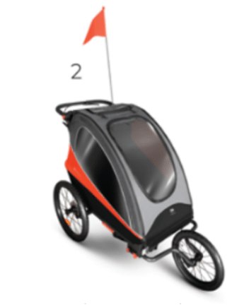 KINDERKRAFT STROLLER - TRAILER/JOGGER NAVA SUNNY ORANGE