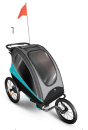 KINDERKRAFT STROLLER - TRAILER/JOGGER NAVA HAWAIIAN BLUE - 