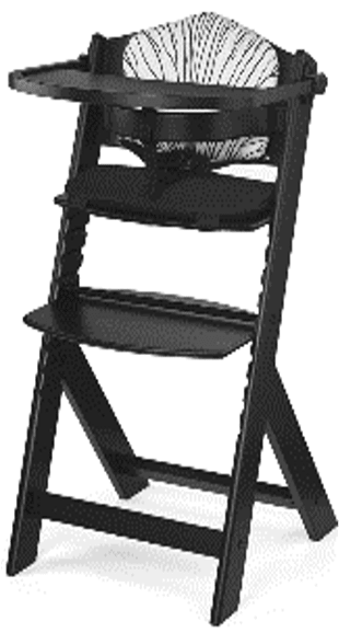 KINDERKRAFT ENOCK HIGHCHAIR + PILLOW BLACK AND WHITE - 