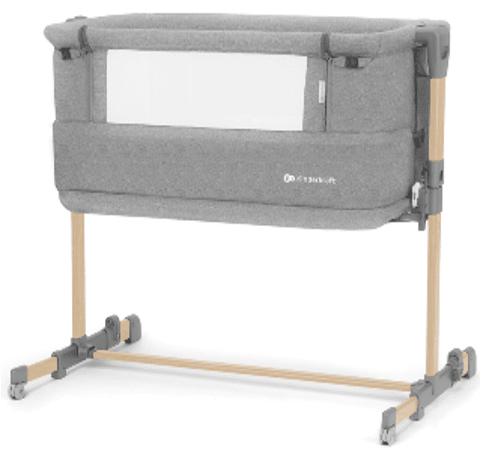 KINDERKRAFT BABY COT NESTE GROW LIGHT GREY FULL WOOD
