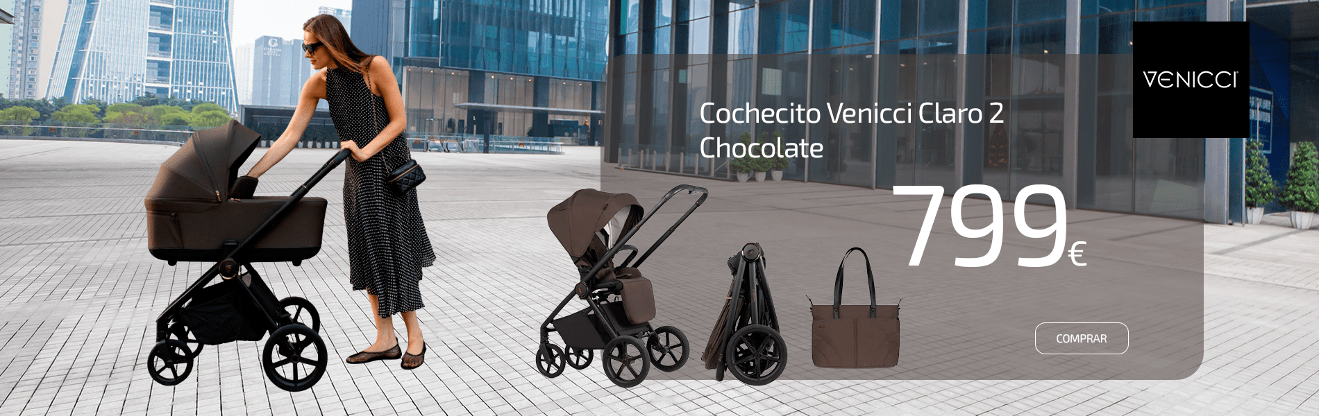 Carrussel cochecito venicii claro 2 chocolate