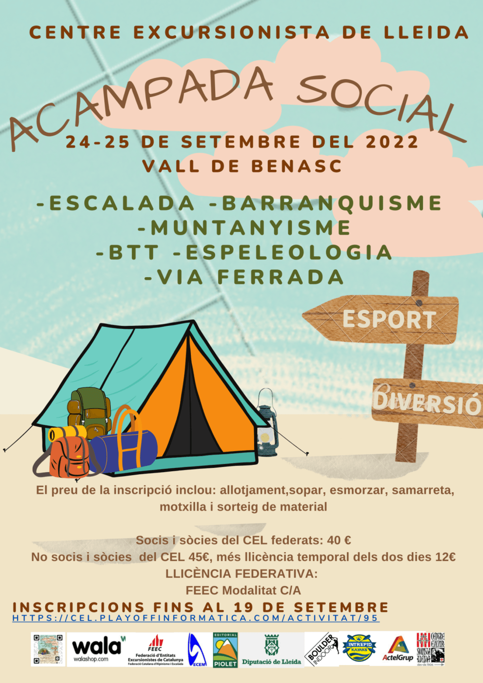 ACAMPADA SOCIAL 2022 (Barranquismo, Escalada-vía larga-, excursionismo familiar, vía ferrata, montañismo, BTT, espeleología)