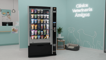 MAQUINA VENDING DE SNACKS Y BEBIDAS FRÍAS AZKOYEN MISTRAL PLUS CON ASCENSOR CON PAGO BILLETERO Y MONEDERO DE CAMBIO