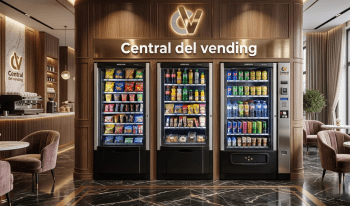 OFERTA MES DE AGOSTO -LOTE 3 MAQUINA VENDING DE SNACKS Y BEBIDAS FRÍAS AZKOYEN MISTRAL PLUS CON MONEDERO, BILLETERO Y TARJETERO