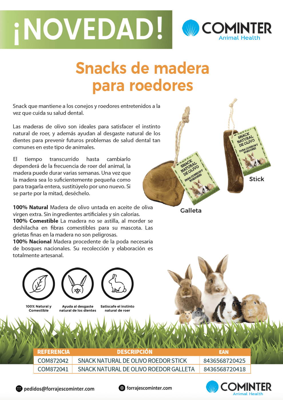 Snacks madera para conejos y roedores