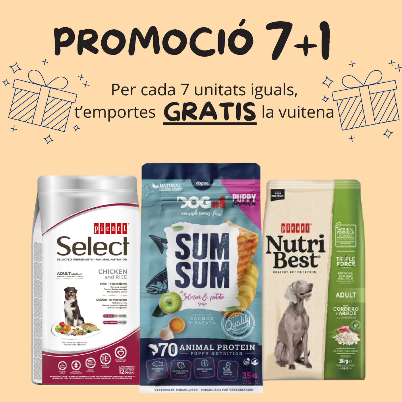 Dog Food Promotion 7+1 Free