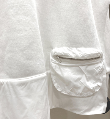 MARGITTES Sudadera algodón con bolsillo en contraste crudo