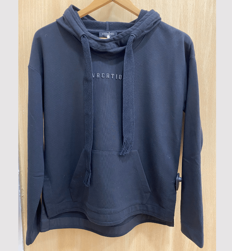 MARGITTES Sudadera con capucha azul marino -
