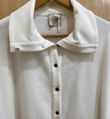 ALYSI Camisa corta de punto color crudo - 1