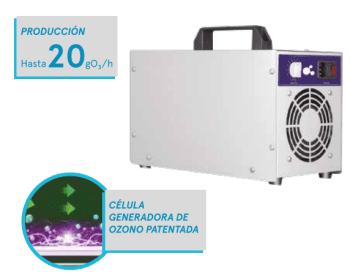 OP-20 Cañón Generador de Ozono 20gr/h Portátil con Temporizador | Certificado