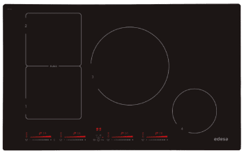 Placa de Inducción Edesa EIM-8430 R | 80cm | 4 Zonas | Multi Slider Touch | FlexZone | 9 niveles y Booster