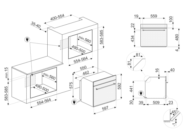 SMEG SF800PO HORNO CONVENCIONAL CREMA A Colonial - 3