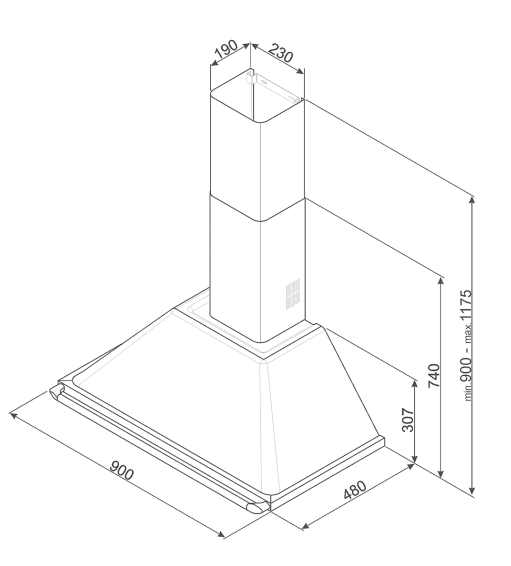 SMEG KT100GRE CAMPANA GRIS 100CM 820CM3/H A Victoria (duplicate) - 3