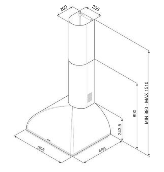 SMEG KS59AOE2 CAMPANA ANTRACITA 60CM 820CM3/H A Colonial (duplicate) - 3