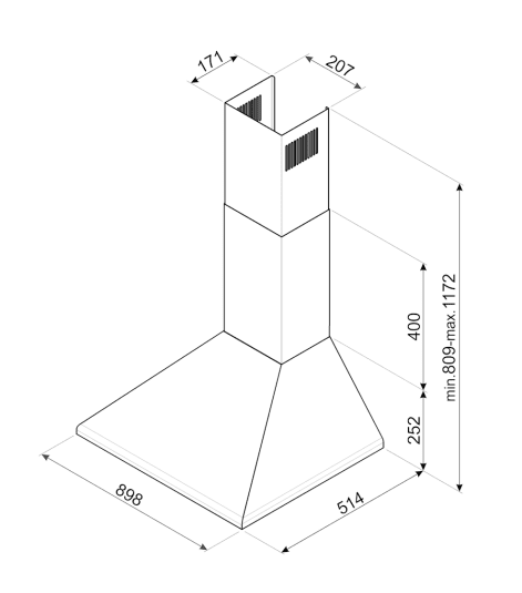SMEG KSED95COA CAMPANA ANTRACITA 90CM 595CM3/H B Colonial - 3