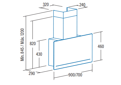 CATA GRECO 70 WH CAN ROCA CAMPANA VERTICAL CRISTAL BLANCO 70CM 820M3/H A+ Motor BrushLess - 2