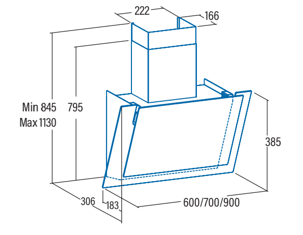 CATA VALTO 900 XGWH CAMPANA VERTICAL CRISTAL BLANCO 90CM 575M3/H A+ Motor BrushLess - 2