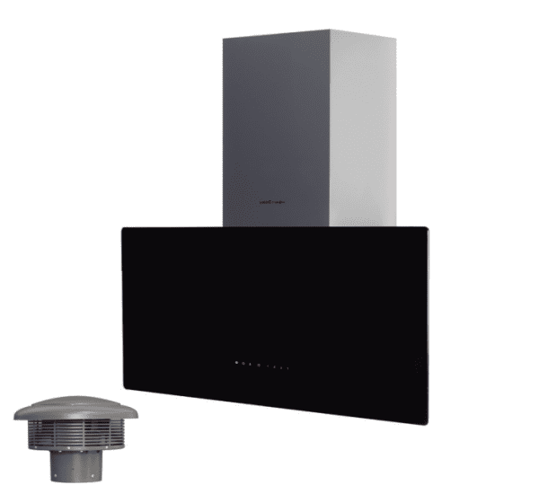 CATA GRECO PRO SILENCE 90 BK CAMPANA VERTICAL CRISTAL NEGRO 90CM 865M3/H A+ Motor Alta Potencia