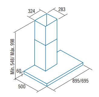 CATA LEGEND 9000 XGBK CAMPANA CAJON CRISTAL NEGRO 90CM 530M3/H A++ Motor BrushLess (duplicate) - 2