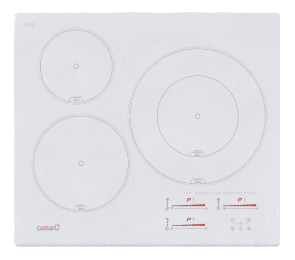 CATA INSB 6030 WH INDUCCION BLANCA 60CM 3 ZONAS MAX 40CM Booster