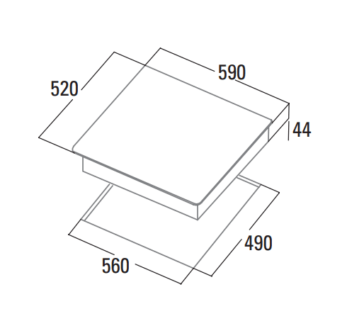 CATA 604 HVI /B VITROCERAMICA 59CM 4 ZONAS MAX 18CM Quick Fix System - 2