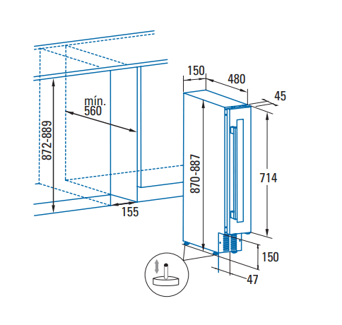CATA VI 15107 X VINOTECA INTEGRABLE INOX 15CM G No Frost - 3