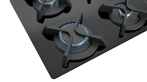TEKA GAS GBC 64003 KBN NAT PLACA CRISTAL NEGRO GAS NATURAL 60CM 4 FUEGOS SemiFast Ignite - 6