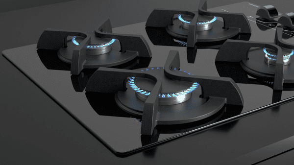TEKA GAS GBC 64003 KBN NAT PLACA CRISTAL NEGRO GAS NATURAL 60CM 4 FUEGOS SemiFast Ignite - 10