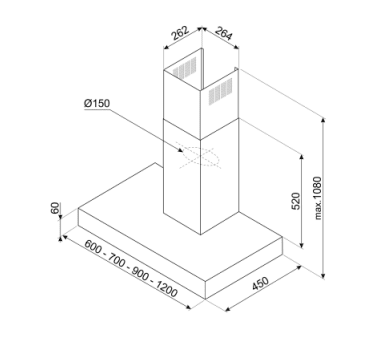 SMEG KBT1200XE CAMPANA INOX 120CM 610M3/H A Universal (duplicate) - 6