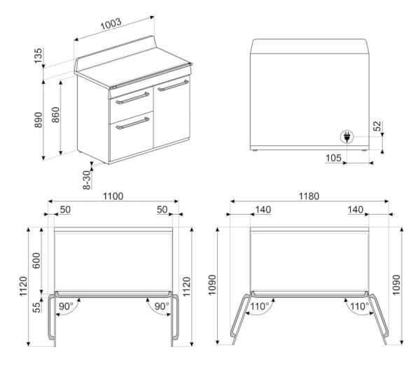 SMEG TR103IGR COCINA GRIS PIZARRA INDUCCIÓN 6 ZONAS 100X60CM A VICTORIA VaporClean (duplicate) - 4