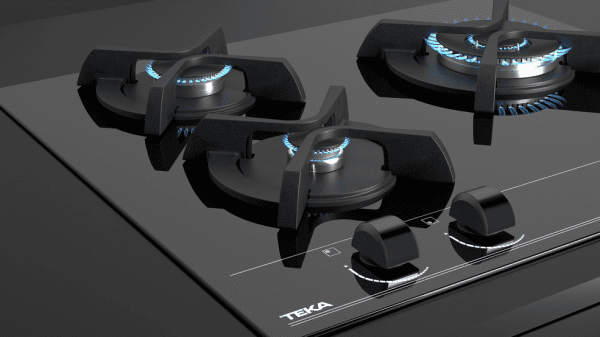 TEKA GBC 63010 KBB PLACA CRISTAL NEGRO GAS BUTANO 60CM 3 FUEGOS Wok - 10