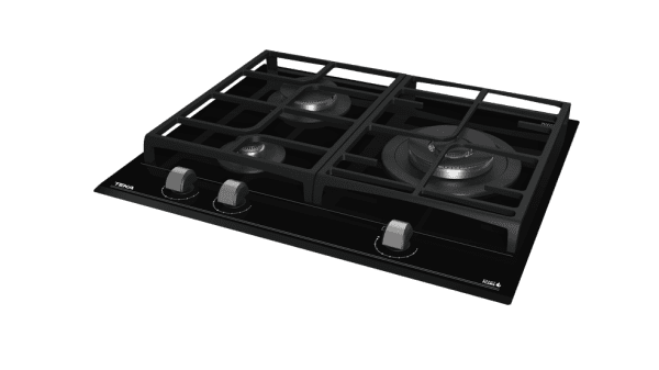 TEKA GZC 63310 XBB PLACA CRISTAL NEGRO GAS BUTANO 60CM 3 FUEGOS Cristal Gas - 3