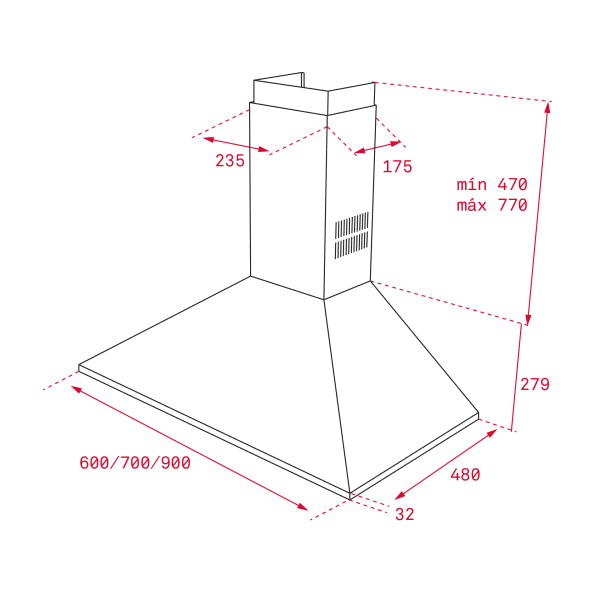 TEKA DBB 60 CAMPANA INOX 60CM 380M3/H D STOCK Iluminacion LED - 2