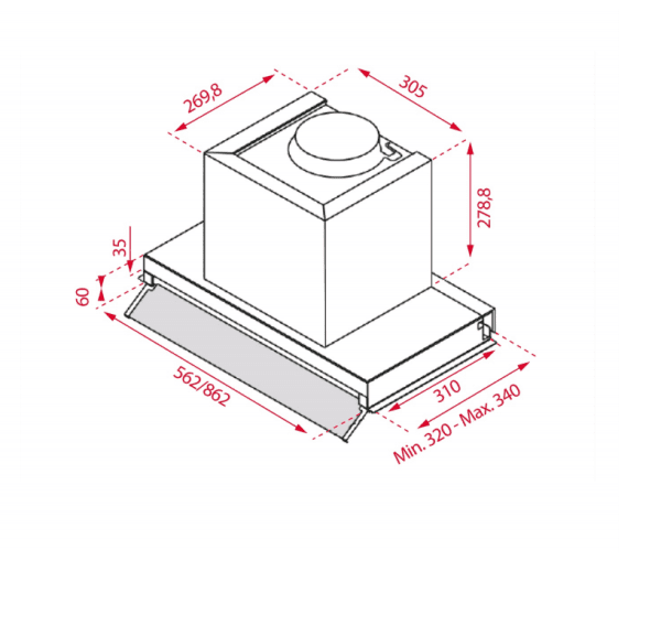 TEKA INTEGRA 66750 POS SS CAMPANA INTEGRABLE INOX 60CM 620M3/H A Mando giratorio escamoteable - 3