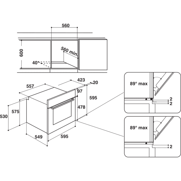 INDESIT IFW 6530 WH HORNO CONVENCIONAL BLANCO ABATIBLE A Click&Clean - 5
