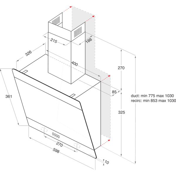 INDESIT IHVP 6.6 LM K CAMPANA INCLINADA CRISTAL NEGRO 60CM 647M3/H B Luz LED - 17