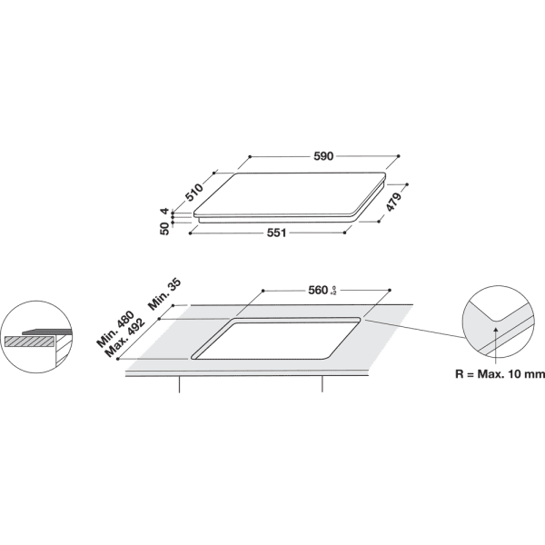 WHIRLPOOL WS B2360 BF INDUCCION 60CM 3 ZONAS MAX 28CM Control Touch - 11