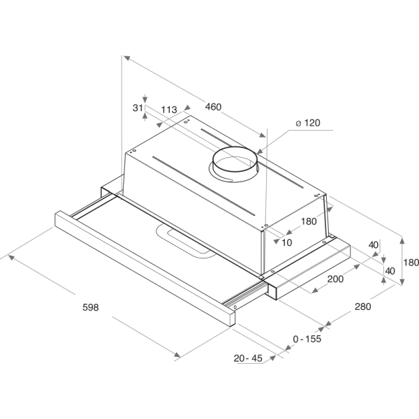 WHIRLPOOL AKR 749/1 IX CAMPANA TELESCOPICA INOX 60CM 336M3/H D Iluminacion LED - 6