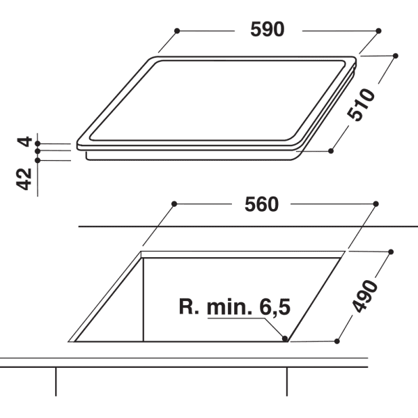 WHIRLPOOL AKT 8090/NE VITROCERAMICA 60CM 4 ZONAS MAX 21CM Separate - 5