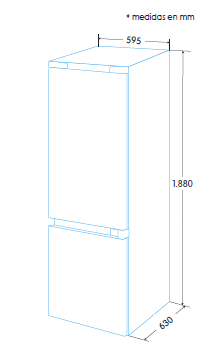 EDESA EFC-1832 NF EX/A COMBI INOX NO FROST 188X59.5CM E lluminación LED - 2