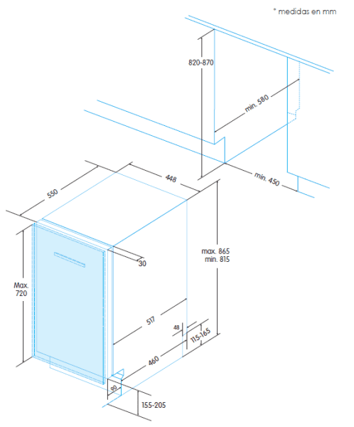 EDESA EDB-4610-I LAVAVAJILLAS INTEGRABLE 45cm 10 SERVICIOS 49dB E - 2