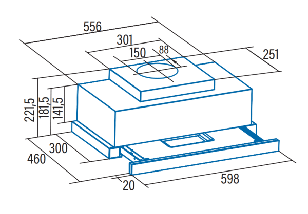CATA TFH 6630 GBK CAMPANA TELESCOPICA NEGRO 60CM 575M3/H A+ Control Tactil - 2