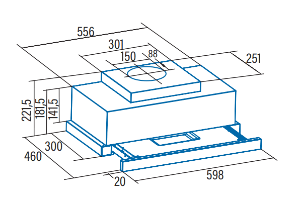 CATA TFH 6630 X CAMPANA TELESCOPICA INOX 60CM 575M3/H A+ Control Tactil - 2