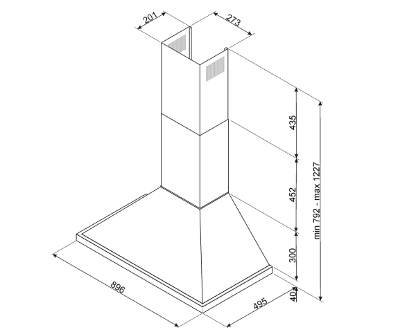SMEG KPF9YW CAMPANA AMARILLA 90CM 630M3/H A+ Portofino - 3
