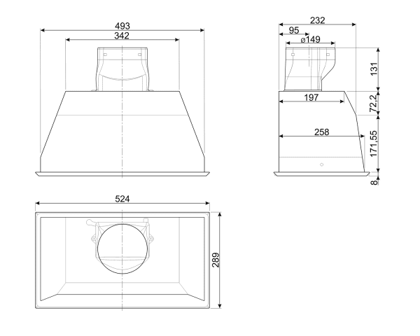 SMEG KSEG5XSA GRUPO FILTRANTE INOX 52CM 691M3/H C Universal - 2