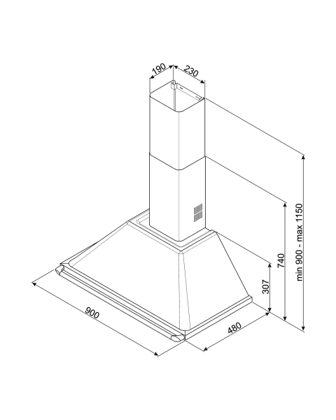 SMEG KTR90XE CAMPANA INOX 90CM 820CM3/H A Victoria - 6