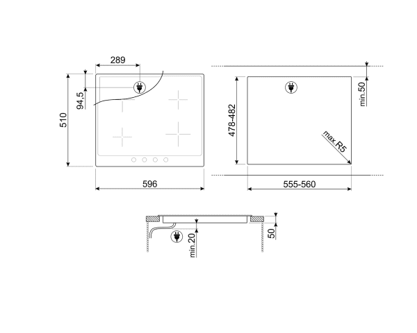 SMEG SI964NM PLACA INDUCCION NEGRA 4 ZONAS 60 CM Victoria - 3