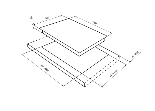 SMEG SR764PO PLACA GAS CREMA 4 FUEGOS 60CM Cortina - 3