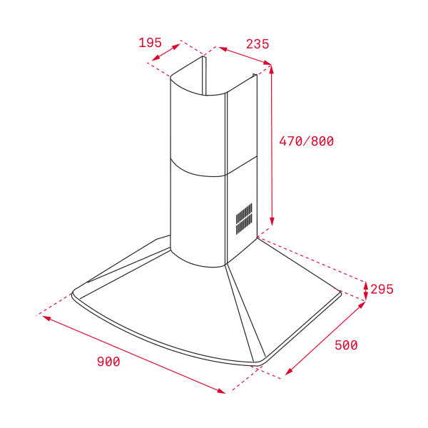 TEKA DMR 975 CAMPANA NEGRA 90CM 603M3/H A Mandos pulsantes - 2